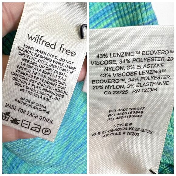 Aritzia Wilfred Free Cut-Out Knit Mini Dress Space Dye Aqua Teal Medium - Picture 10 of 10